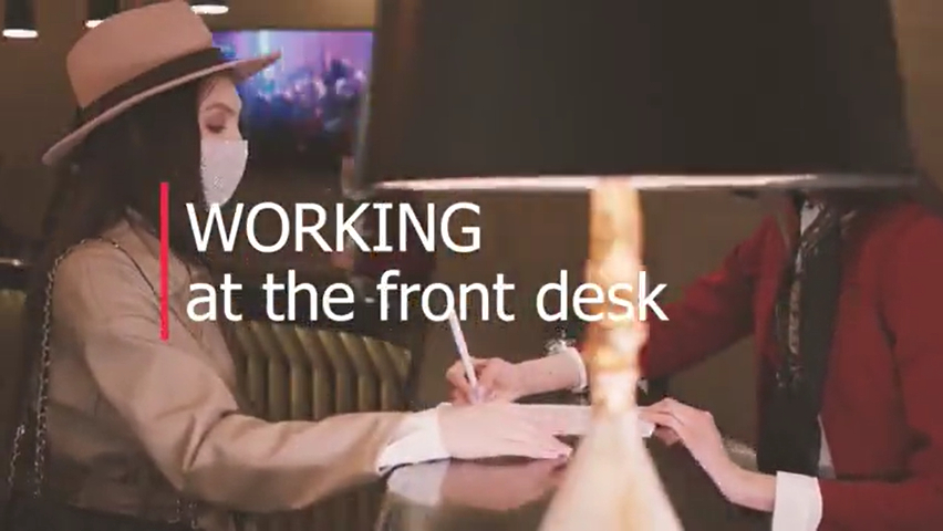 Working at the front desk
